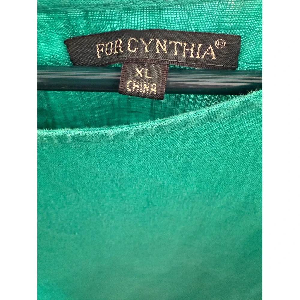 FOR CYNTHIA Green Ruffle Sleeve Kimono Top Women's XL - Picture 5 of 5